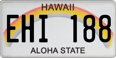 HI license plate EHI188