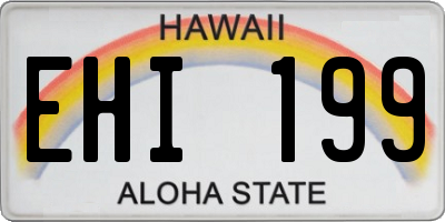 HI license plate EHI199