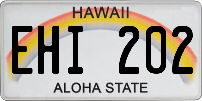 HI license plate EHI202