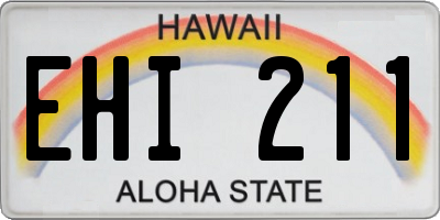 HI license plate EHI211