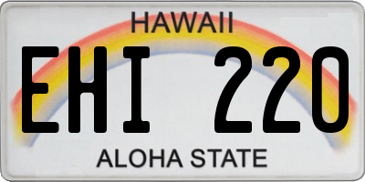HI license plate EHI220