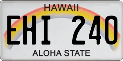 HI license plate EHI240
