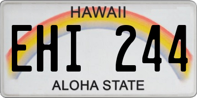 HI license plate EHI244