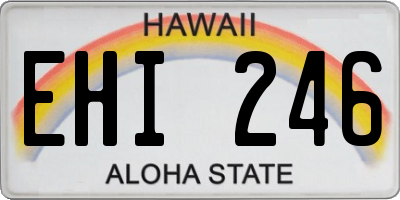HI license plate EHI246