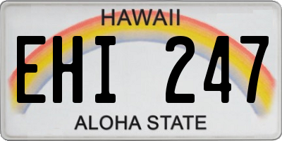 HI license plate EHI247