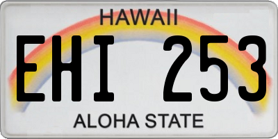 HI license plate EHI253