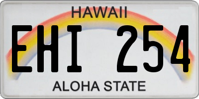 HI license plate EHI254