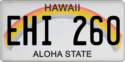 HI license plate EHI260