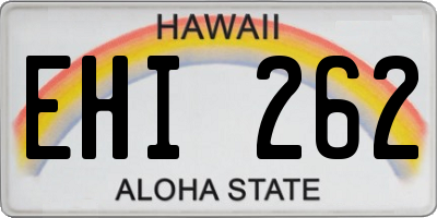 HI license plate EHI262