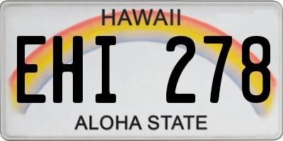 HI license plate EHI278
