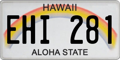 HI license plate EHI281