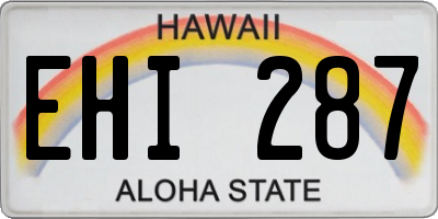 HI license plate EHI287