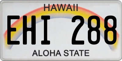 HI license plate EHI288