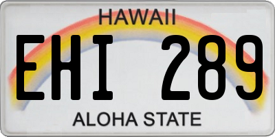 HI license plate EHI289