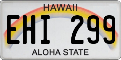HI license plate EHI299