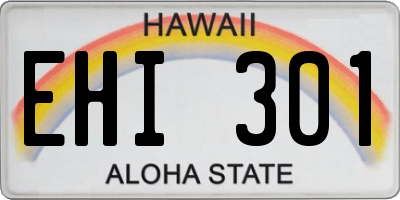 HI license plate EHI301