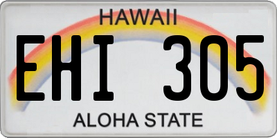 HI license plate EHI305
