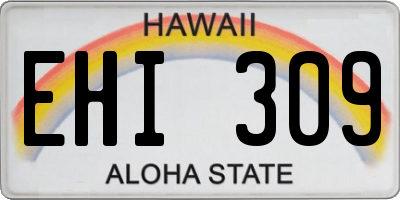 HI license plate EHI309