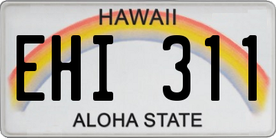 HI license plate EHI311