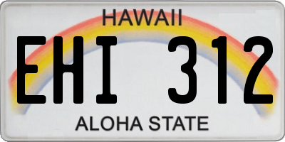HI license plate EHI312