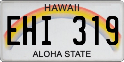 HI license plate EHI319