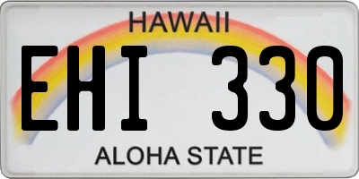HI license plate EHI330