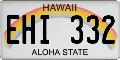 HI license plate EHI332