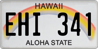 HI license plate EHI341