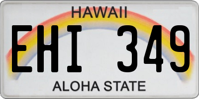 HI license plate EHI349
