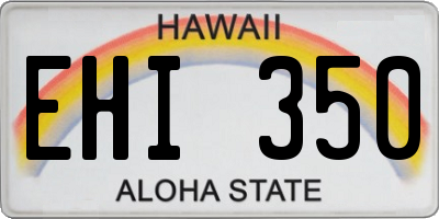 HI license plate EHI350