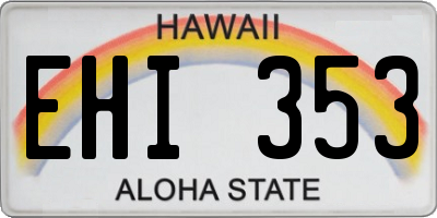 HI license plate EHI353