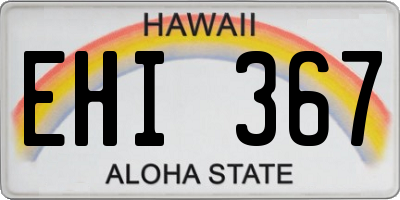 HI license plate EHI367