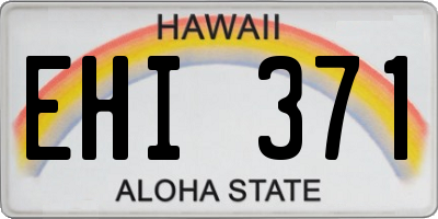HI license plate EHI371