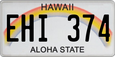 HI license plate EHI374