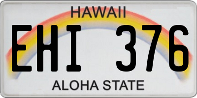 HI license plate EHI376