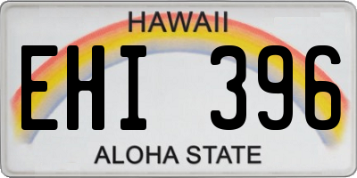 HI license plate EHI396