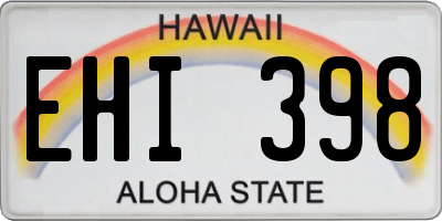HI license plate EHI398