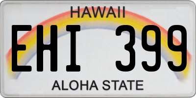 HI license plate EHI399