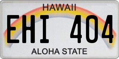 HI license plate EHI404