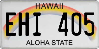 HI license plate EHI405