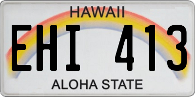 HI license plate EHI413
