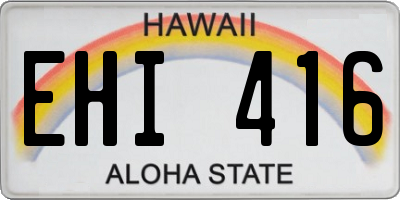 HI license plate EHI416