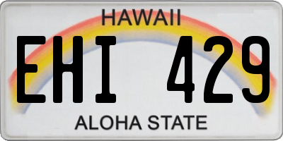 HI license plate EHI429