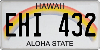 HI license plate EHI432
