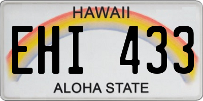 HI license plate EHI433