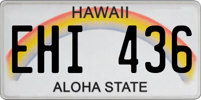 HI license plate EHI436