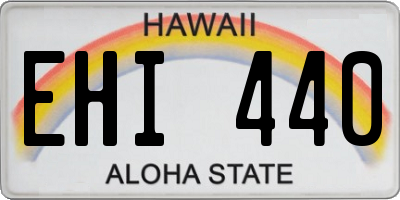 HI license plate EHI440