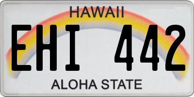 HI license plate EHI442