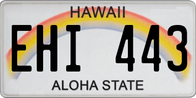 HI license plate EHI443
