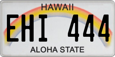 HI license plate EHI444